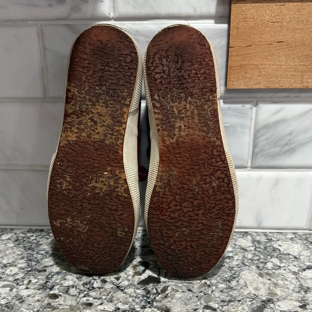 Superga Maroon Canvas Sneakers with Cream Soles